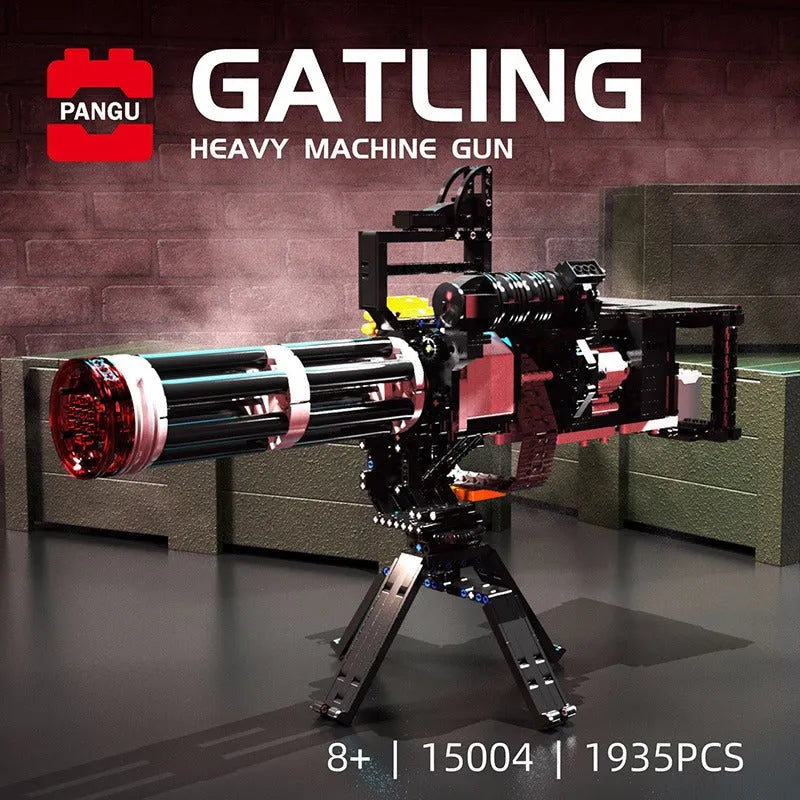 Building Blocks MOC Motorized Gatling Heavy Machine Gun Bricks Toy 15004 - 3