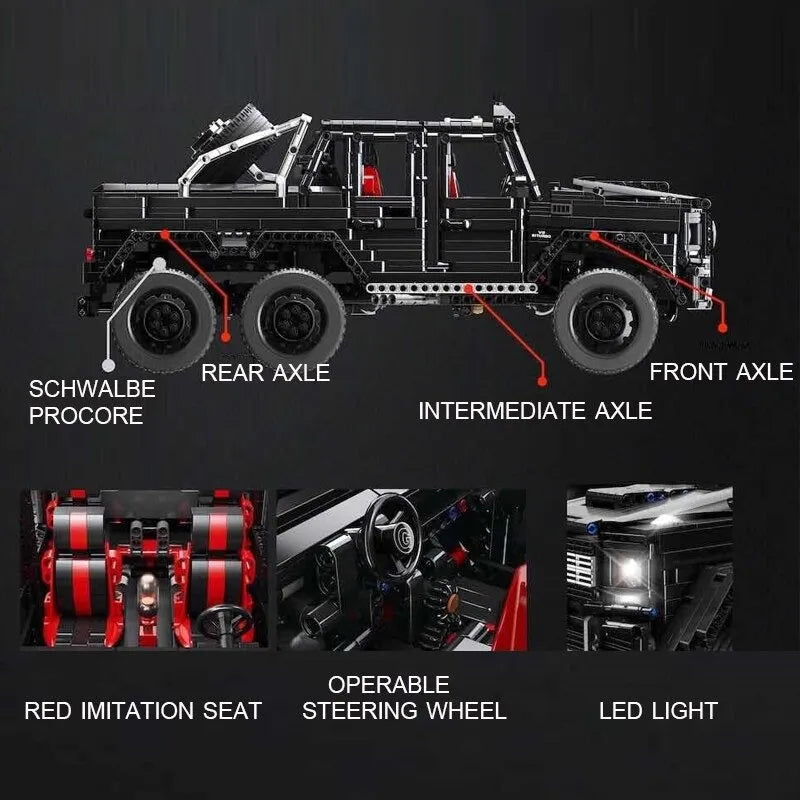Building Blocks MOC Motorized Off-Road SUV LAND CRUISER AMG Bricks Toys - 16