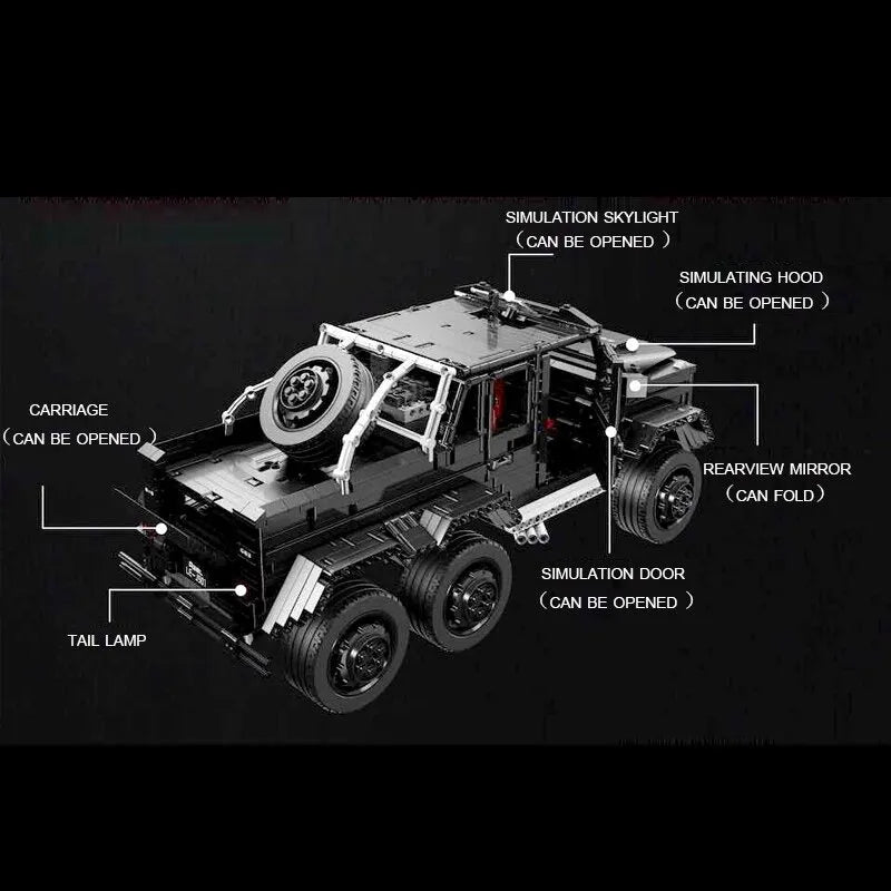 Building Blocks MOC Motorized Off-Road SUV LAND CRUISER AMG Bricks Toys - 17