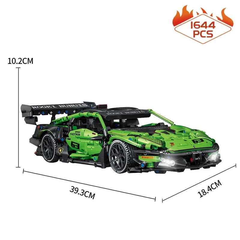 Building Blocks MOC Motorized RC Lambo Concept Roadster Bricks Toy C019 - 10