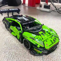Thumbnail for Building Blocks MOC Motorized RC Lambo Concept Roadster Bricks Toy C019 - 7