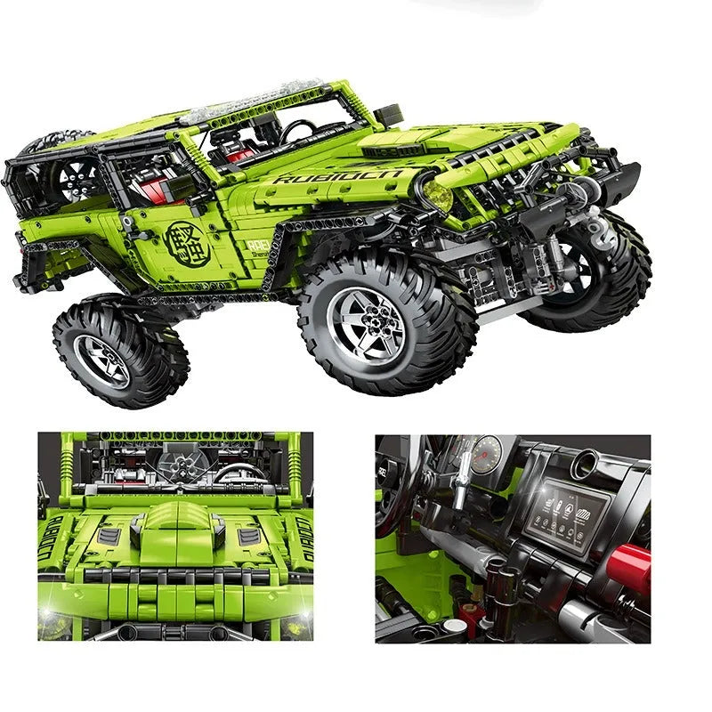 Building Blocks MOC Motorized RC Off-Road Wrangler Rubicon Bricks Toy - 7