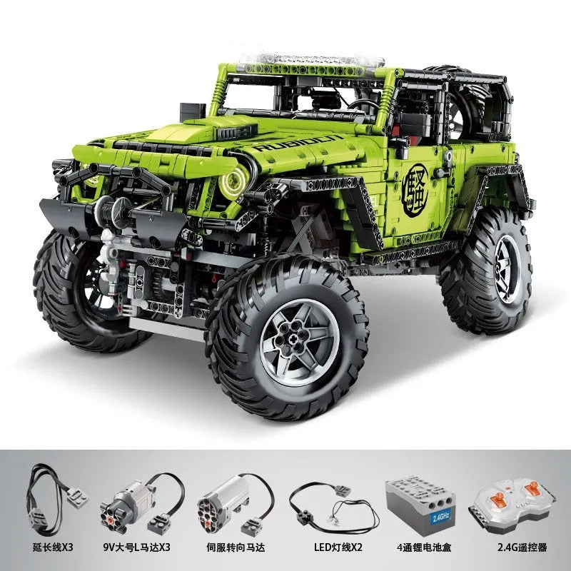 Building Blocks MOC Motorized RC Off-Road Wrangler Rubicon Bricks Toy - 1
