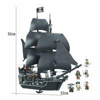 Thumbnail for Building Blocks Movie MOC 16006 The Black Pearl Pirate Ship Bricks Toys - 4