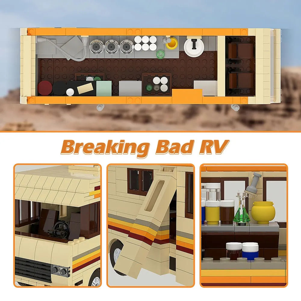 Building Blocks MOC Movie Breaking Bad RV Car Bricks Toy - 10