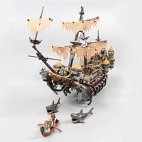 Thumbnail for Building Blocks Movie Creative MOC 16042 Silent Mary Pirate Ship Bricks Toy - 14