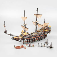 Thumbnail for Building Blocks Movie Creative MOC 16042 Silent Mary Pirate Ship Bricks Toy - 15