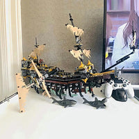 Thumbnail for Building Blocks Movie Creative MOC 16042 Silent Mary Pirate Ship Bricks Toy - 10