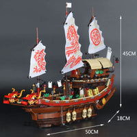 Thumbnail for Building Blocks Movie Creative MOC Ninjago Destiny Bounty Ship Bricks Toy - 6