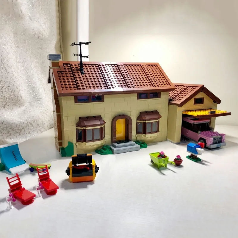 Building Blocks MOC Movie Creator The Simpsons House Bricks Toys - 9