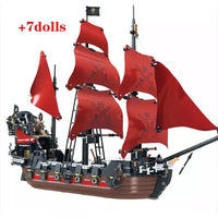 Thumbnail for Building Blocks Movie MOC Queen Anne’s Revenge Pirate Ship Bricks Toys 16009 Construction Set Toys - 2