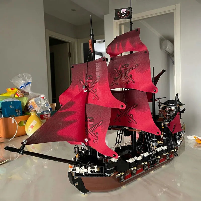 Building Blocks Movie MOC Queen Anne’s Revenge Pirate Ship Bricks Toys 16009 - 11