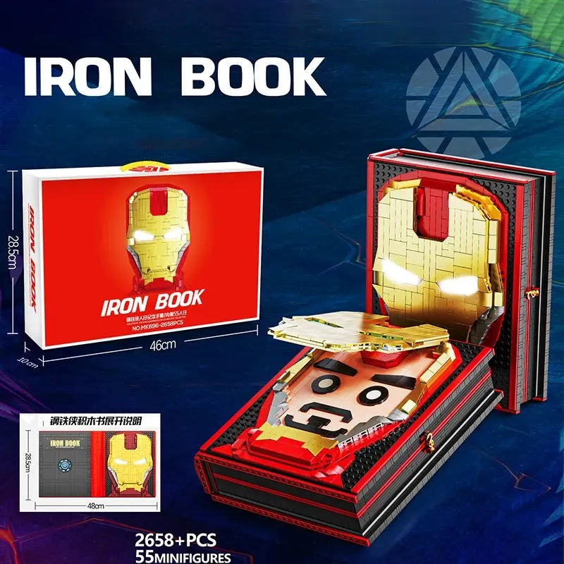 Building Blocks Movies MOC Ideas Super Hero Iron Book Bricks Kids Toy - 1