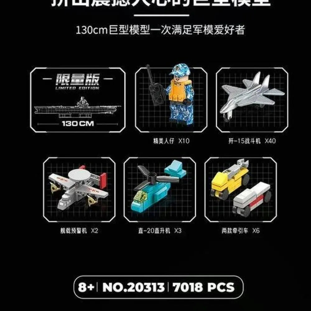 Building Blocks MOC Navy 003 Military Fujian Aircraft Carrier Bricks Toy - 6