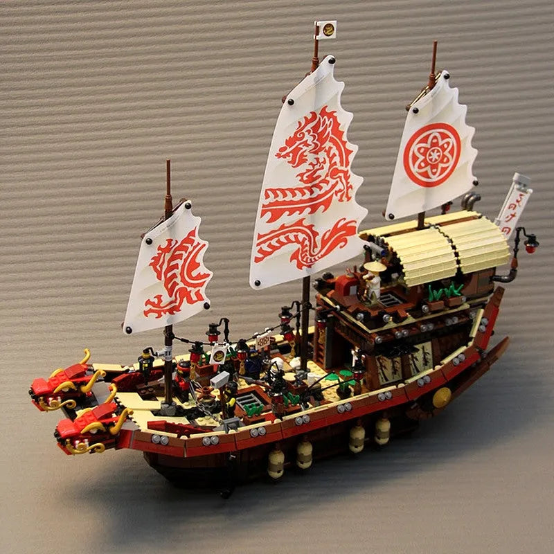 Gooey lunken tjenestemænd MOC Ninjago Movie Destiny Bounty Ship Boat Bricks Toy EU