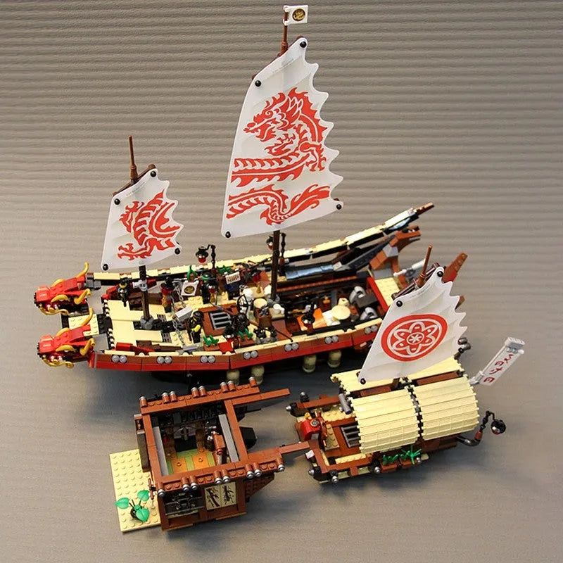 MOC Ninjago Movie Destiny Bounty Ship Boat Bricks Toy EU