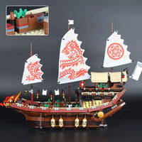 Thumbnail for Building Blocks MOC Ninjago Movie Destiny Bounty Ship Boat Bricks Toy EU - 10