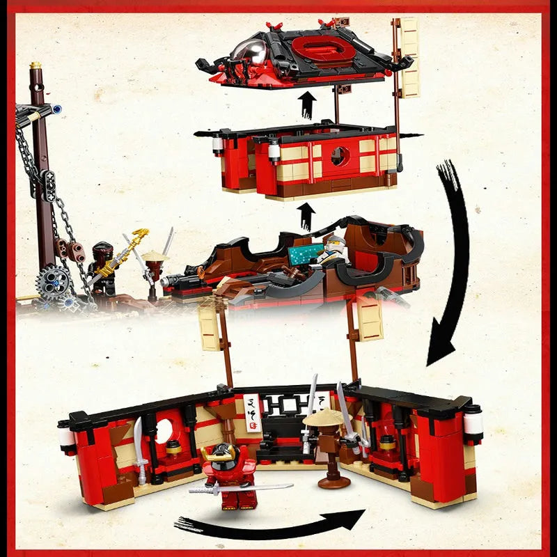 MOC Ninjago Movie Destiny Bounty Ship Bricks Toys X19007