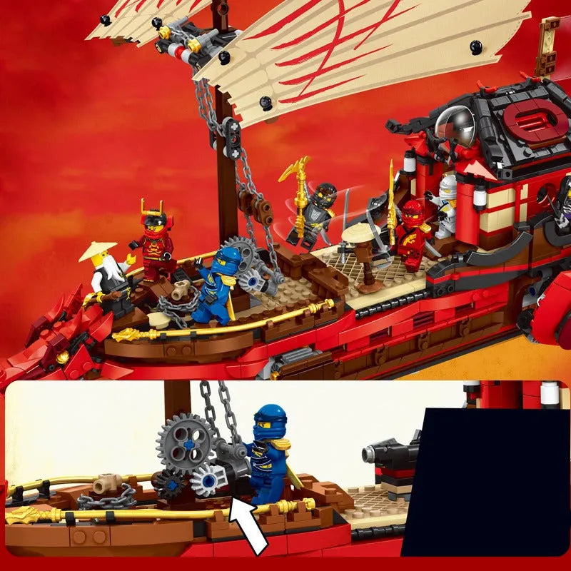 Building Blocks MOC Ninjago Movie Destiny Bounty Ship Bricks Toys X19007 - 5
