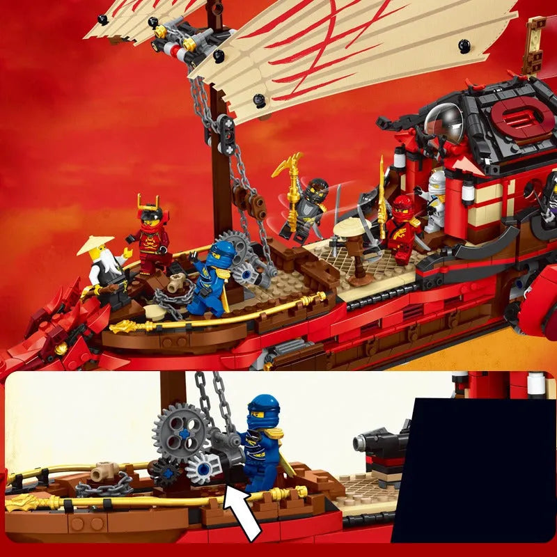 MOC Ninjago Movie Destiny Bounty Ship Bricks Toys X19007