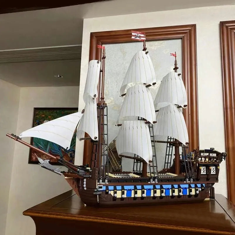 Building Blocks MOC Pirate Of The Caribbean Battleship Flag Ship Bricks Toys Construction Set Toys - 13