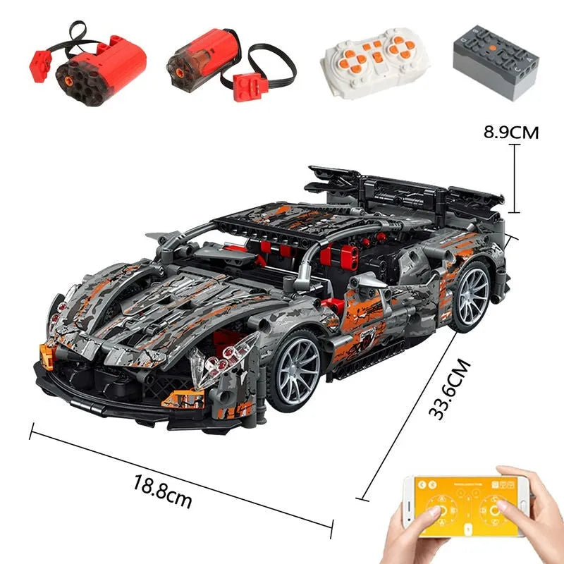 Building Blocks MOC RC Motorized McLaren Concept Roadster Bricks Toy C013 - 1