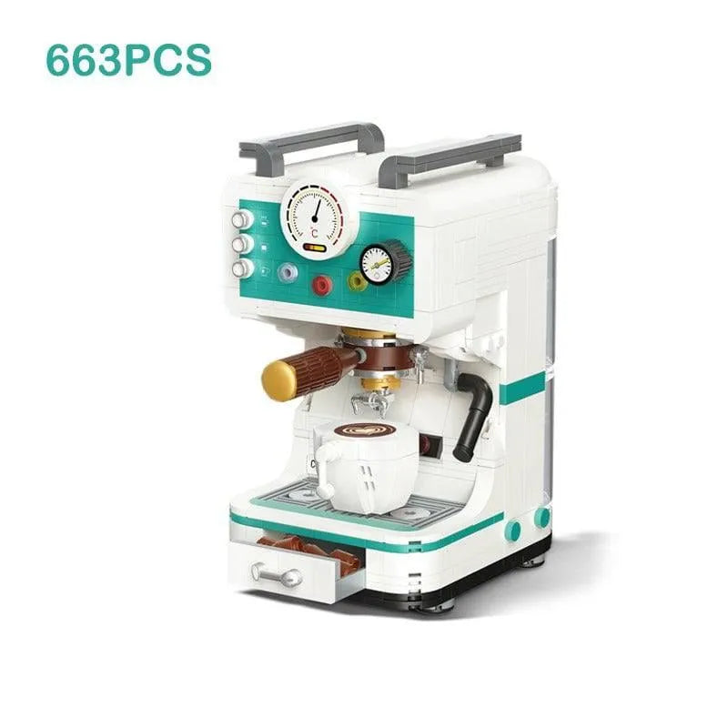 Building Blocks MOC Retro Coffee Machine City MINI Bricks Model Kids Toys - 1