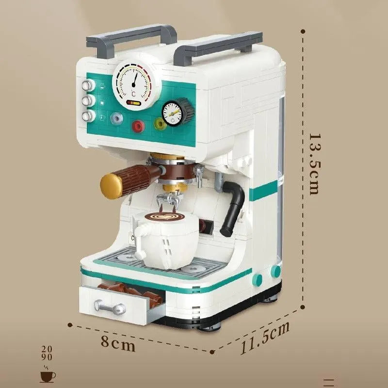 Building Blocks MOC Retro Coffee Machine City MINI Bricks Model Kids Toys - 8