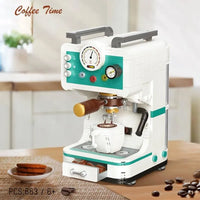 Thumbnail for Building Blocks MOC Retro Coffee Machine City MINI Bricks Model Kids Toys - 2