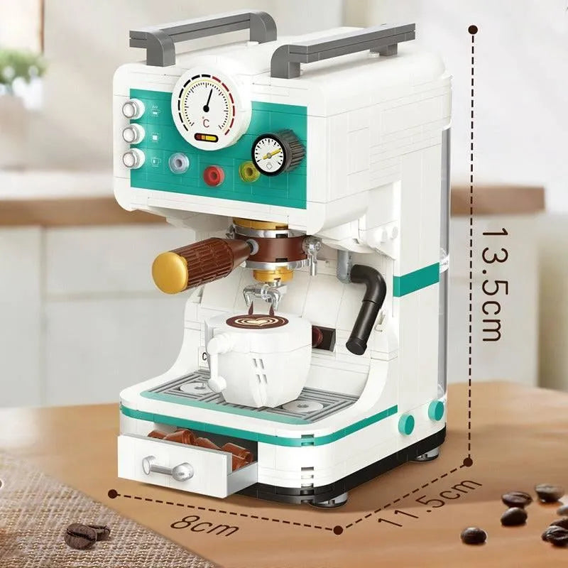 Building Blocks MOC Retro Coffee Machine City MINI Bricks Model Kids Toys - 5