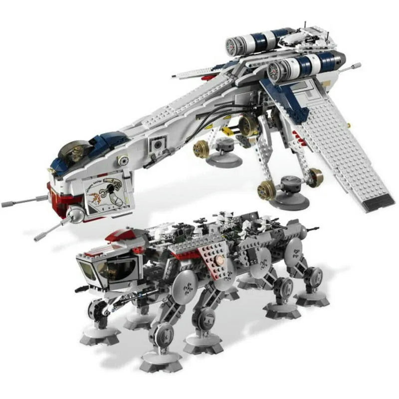 Building Blocks Star Wars MOC 05053 Republic Dropship AT-OT Walker Bricks Toy - 1