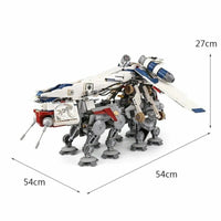 Thumbnail for Building Blocks MOC Star Wars Republic Dropship AT - OT Walker Bricks Toy 05053 - 15