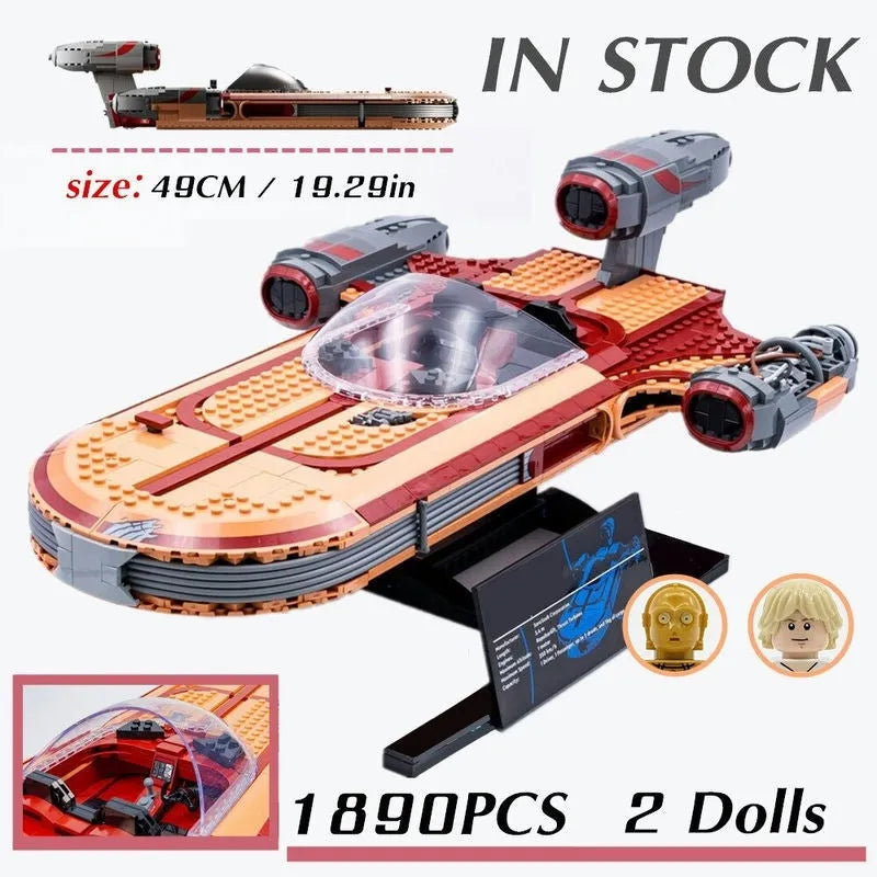 Building Blocks Star Wars UCS MOC Luke Skywalker’s Landspeeder Bricks Toy EU Construction Set Toys - 10