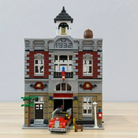Thumbnail for Building Blocks MOC Street Expert City Fire Brigade Bricks Toy 15004 - 7