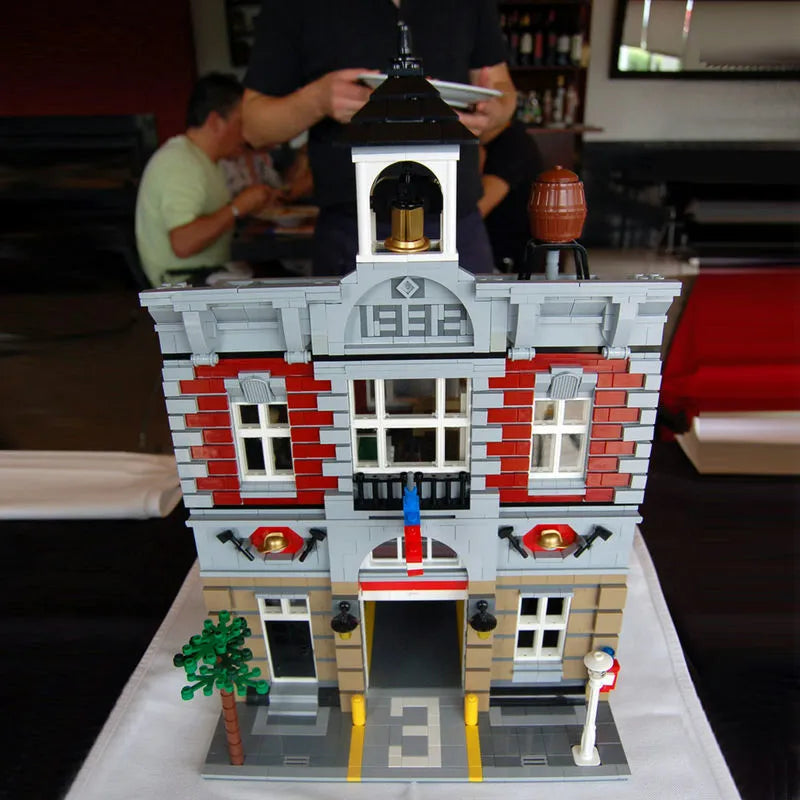 Building Blocks MOC Street Expert City Fire Brigade Bricks Toy 15004 - 8