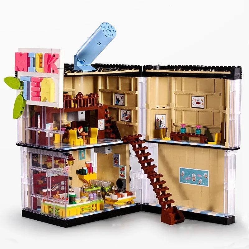 Building Blocks MOC Street Experts Milk Tea Store Shop Bricks Toy Construction Set Toys - 2