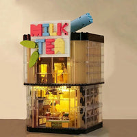 Thumbnail for Building Blocks MOC Street Experts Milk Tea Store Shop Bricks Toy - 3