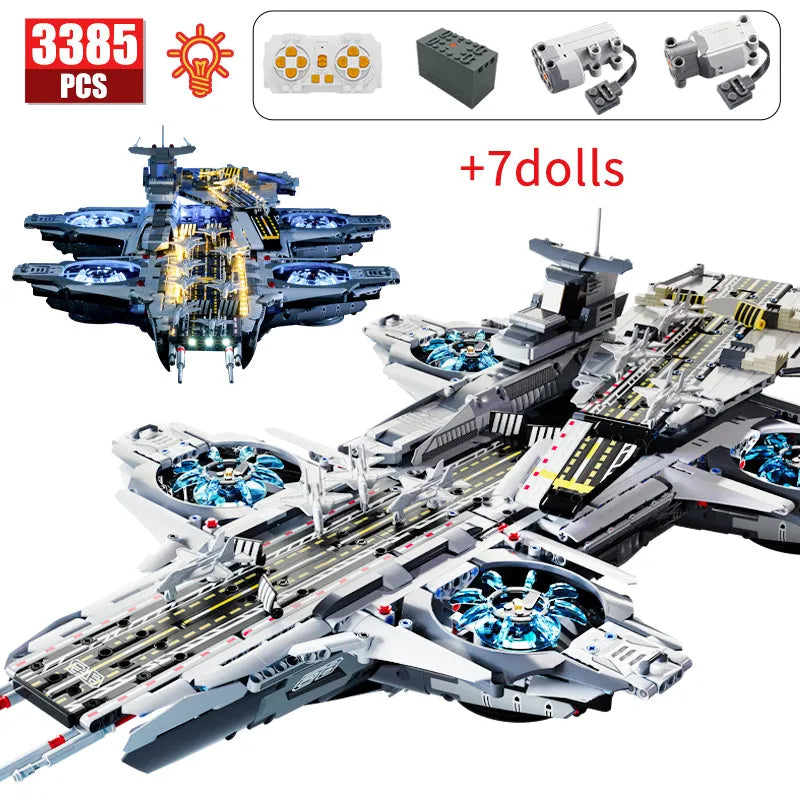 Building Blocks Super Hero MOC Motorized RC SHIELD Helicarrier Bricks Toy EU Construction Set Toys - 1