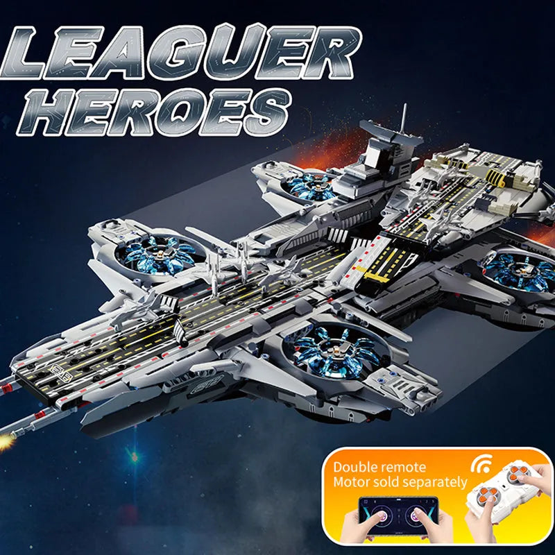 Building Blocks Super Hero MOC Motorized RC SHIELD Helicarrier Bricks Toy EU Construction Set Toys - 3