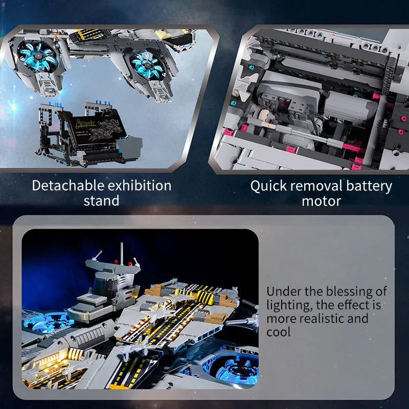 Building Blocks Super Hero MOC Motorized RC SHIELD Helicarrier Bricks Toy EU Construction Set Toys - 6