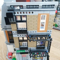 Thumbnail for Partially constructed LEGO Sanctum Sanctorum Showdown with brick walls and scaffolding