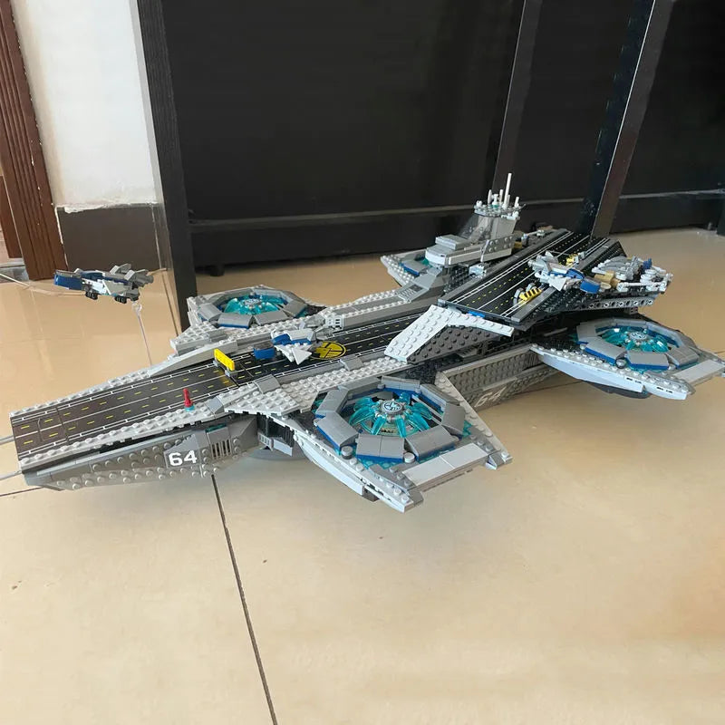 MOC Super Hero SHIELD Helicarrier Marvel Bricks Toys