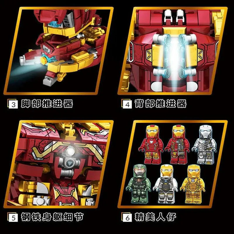 Building Blocks MOC Super Heroes Marvel Iron Hero Warrior Robot Bricks Toy - 7