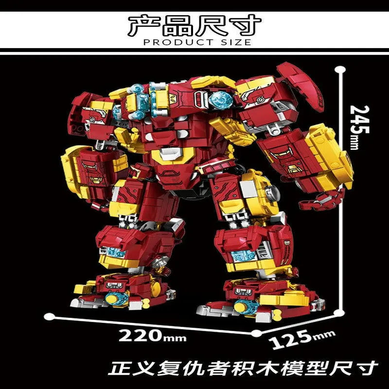 Building Blocks MOC Super Heroes Marvel Iron Hero Warrior Robot Bricks Toy - 8