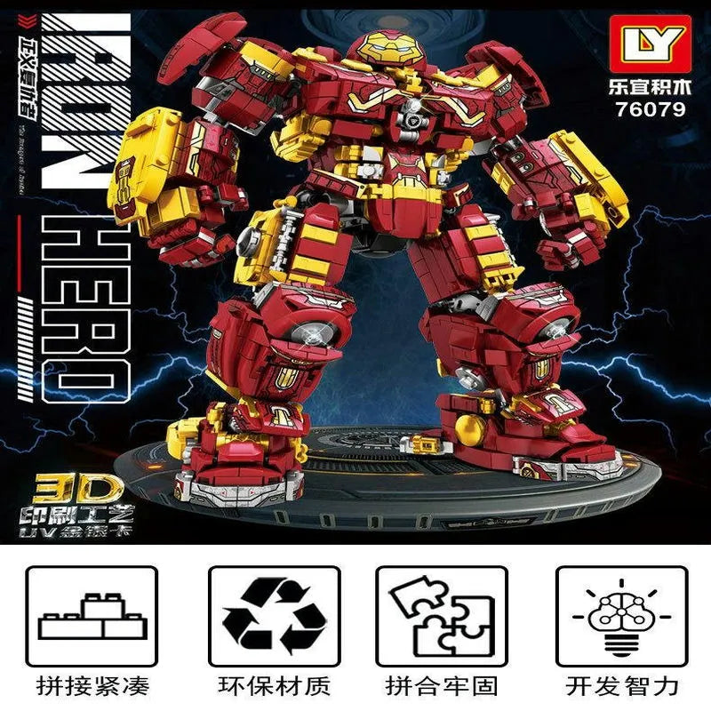 Building Blocks MOC Super Heroes Marvel Iron Hero Warrior Robot Bricks Toy - 2