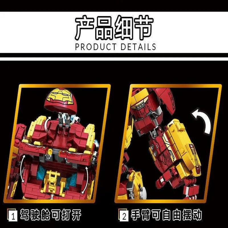 Building Blocks MOC Super Heroes Marvel Iron Hero Warrior Robot Bricks Toy - 6