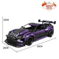 Thumbnail for Building Blocks Tech MOC Aston Vantage GT3 Concept Sports Car Bricks Toy Construction Set Toys - 3