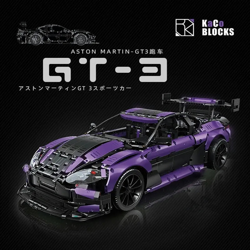 Building Blocks Tech MOC Aston Vantage GT3 Concept Sports Car Bricks Toy Construction Set Toys - 2