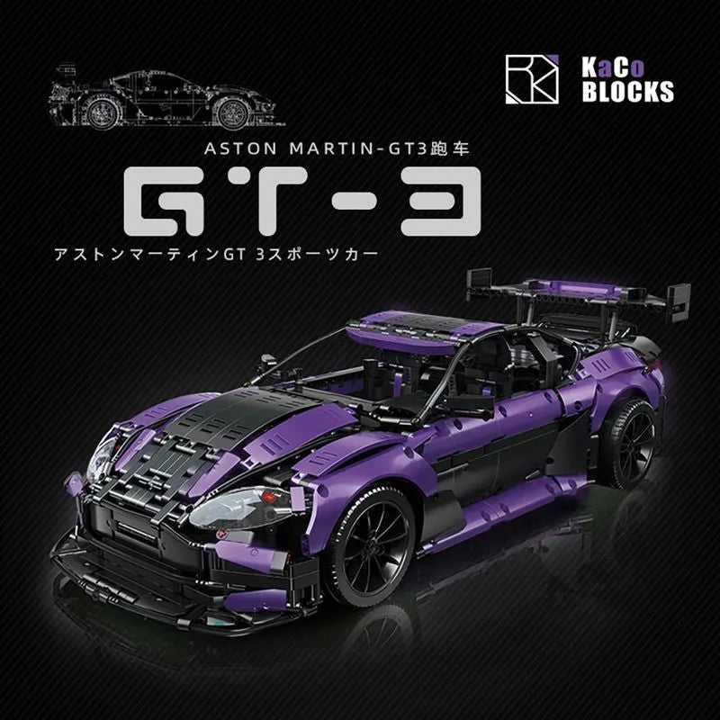 Building Blocks Tech MOC Aston Vantage GT3 Concept Sports Car Bricks Toy - 2