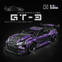 Thumbnail for Building Blocks Tech MOC Aston Vantage GT3 Concept Sports Car Bricks Toy Construction Set Toys - 2
